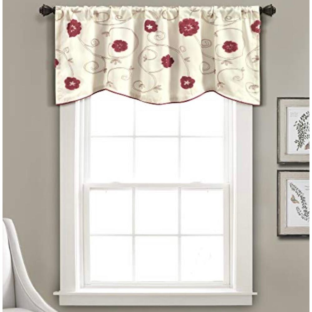 Lush Decor Royal Embrace Red Valance Single 18x42